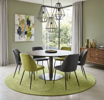Terra Custom Made Modern Solid Design Green Hand Tufted Wool Rug.