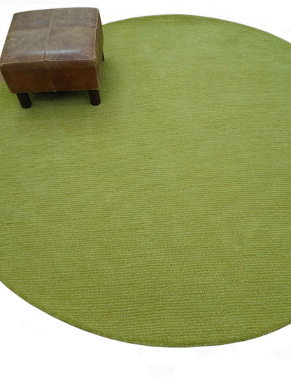 Terra Custom Made Modern Solid Design Green Hand Tufted Wool Rug.
