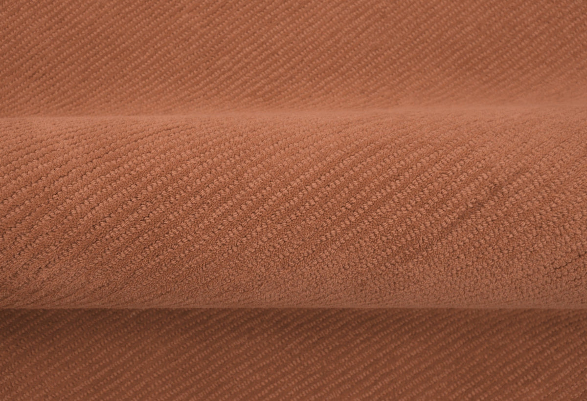 Custom Made Hand Tufted Rust Modern Solid Design Round Wool Rug.
