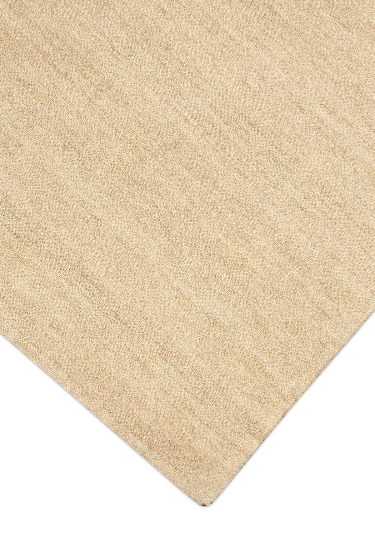 Terrain Hand Loomed Modern Beige Solid Design Wool Area Rug.