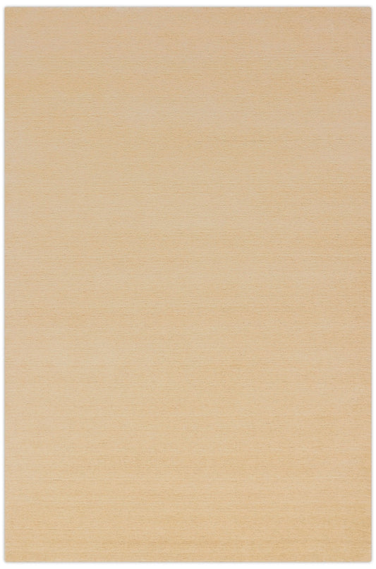 Terrain Hand Loomed Modern Beige Solid Design Wool Area Rug.