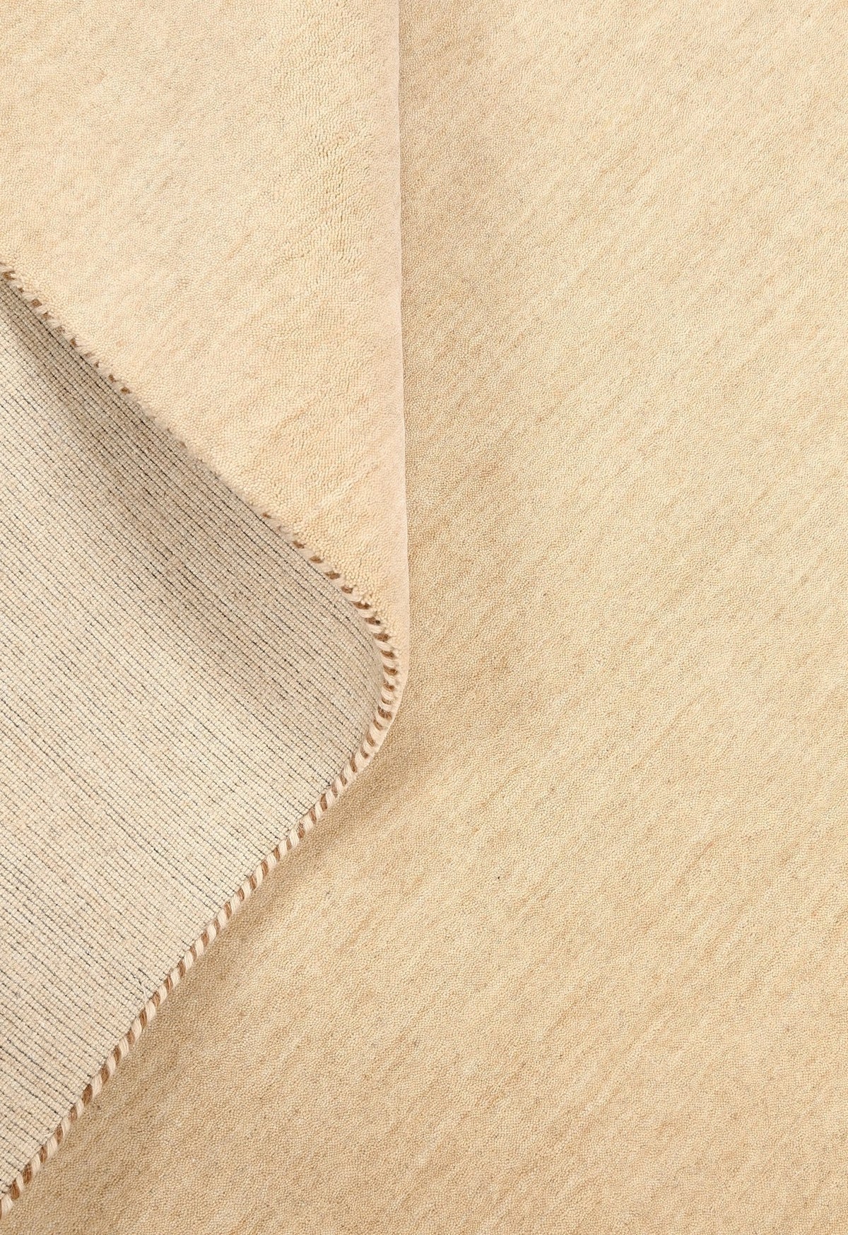 Terrain Hand Loomed Modern Beige Solid Design Wool Area Rug.