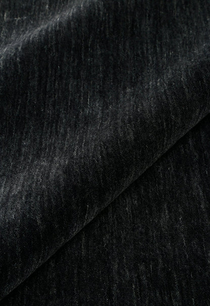 Terrain Hand Loomed Modern Charcoal Solid Design Wool Area Rug.