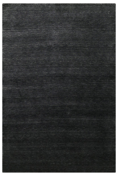 Terrain Hand Loomed Modern Charcoal Solid Design Wool Area Rug.