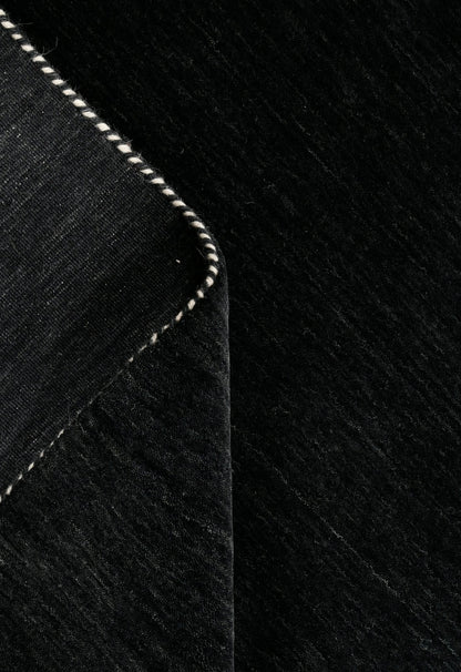 Terrain Hand Loomed Modern Charcoal Solid Design Wool Area Rug.