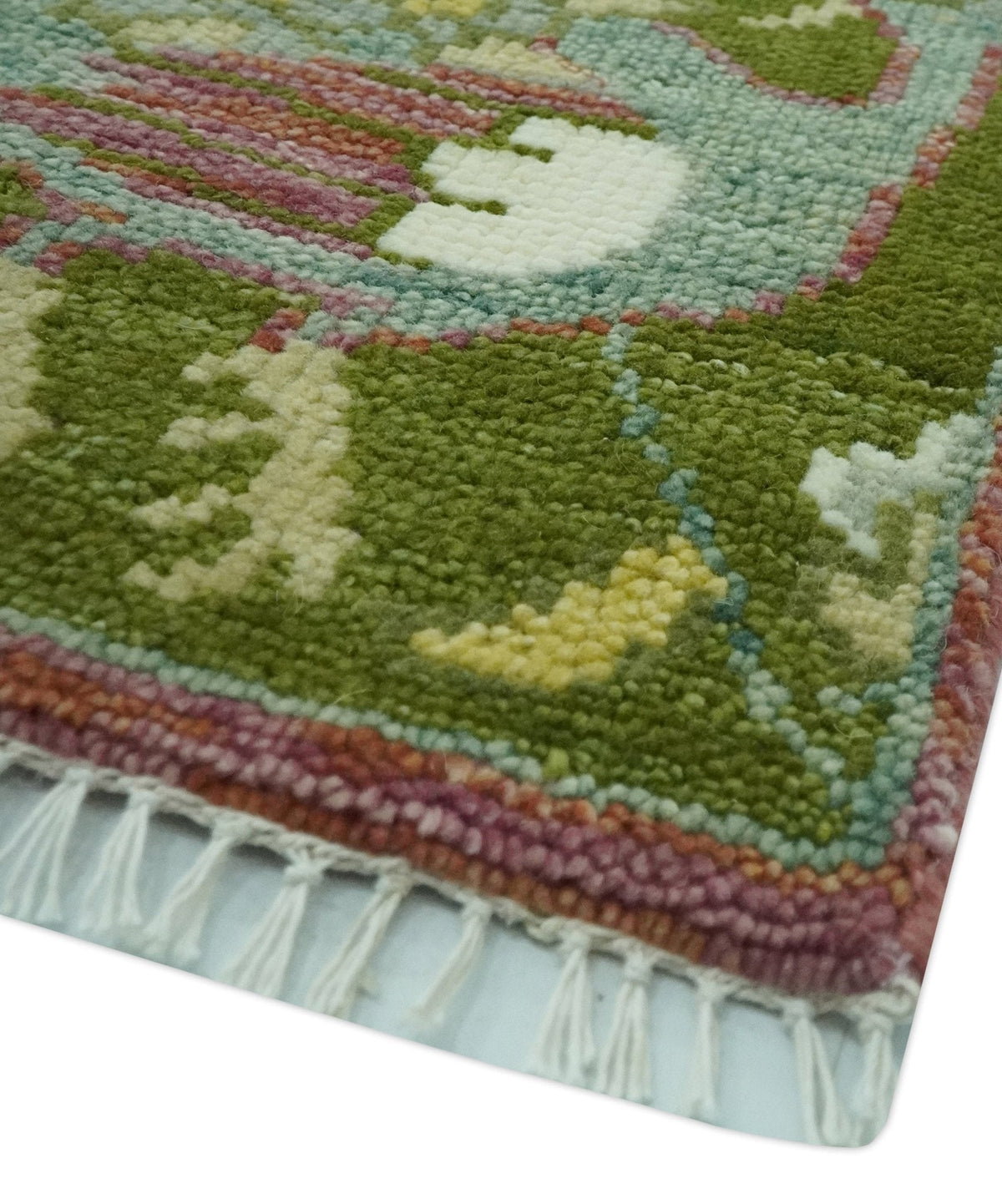 The Peacock Garden Bird Hand Knotted Custom Made Wool Area Rug.