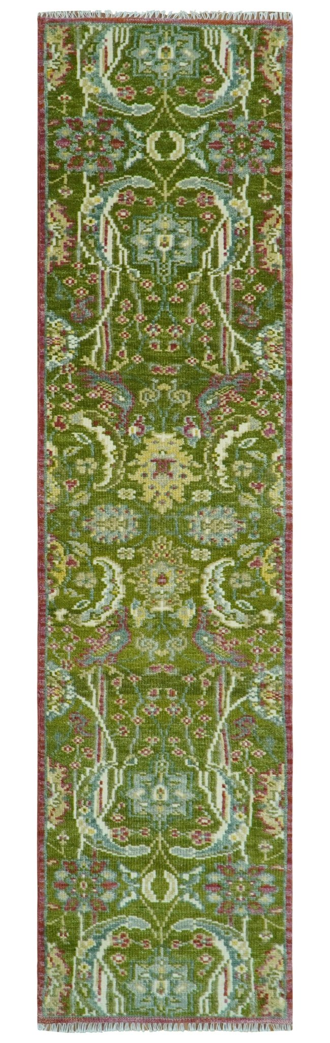 The Peacock Garden Bird Hand Knotted Custom Made Wool Area Rug.