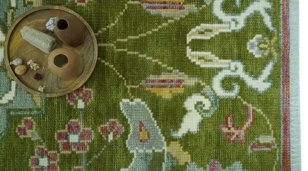 The Peacock Garden Bird Hand Knotted Custom Made Wool Area Rug.