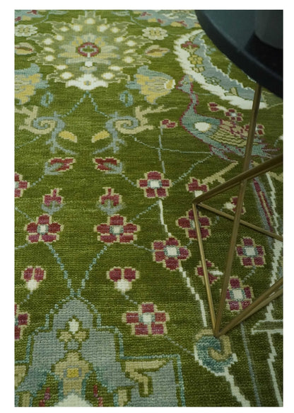 The Peacock Garden Bird Hand Knotted Custom Made Wool Area Rug.