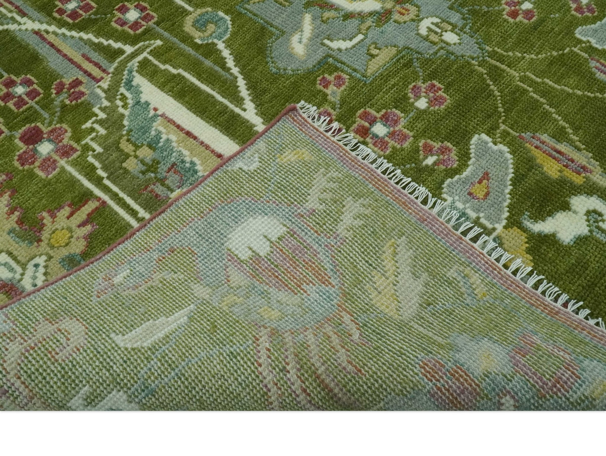The Peacock Garden Bird Hand Knotted Custom Made Wool Area Rug.