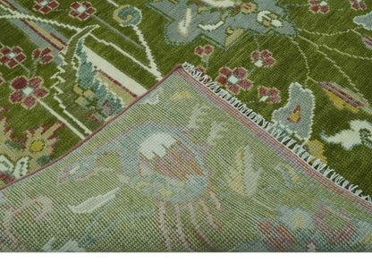 The Peacock Garden Bird Hand Knotted Custom Made Wool Area Rug.