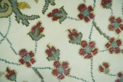 The Peacock Garden Ivory and Green Bird Hand Knotted Multi size Wool Area Rug.
