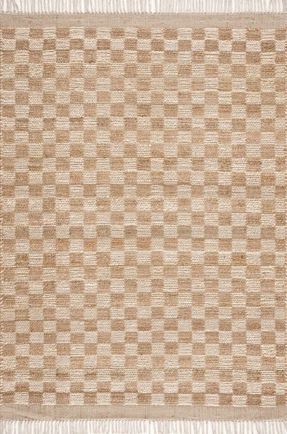 Ionut Checkered Jute Area Rug.