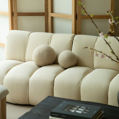 House of Leon Throw Pillows Teddy Sphere Pillow - Beige Teddy Sphere Pillow - Beige