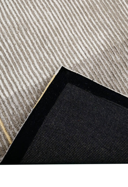 Ticktack Modern Ripple Gray Hand Tufted Wool Area Rug.