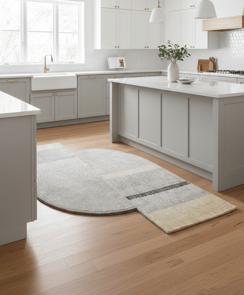 Ticktack Modern Ripple Gray Hand Tufted Wool Area Rug.