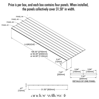 Tongue and Groove Wood Panels.