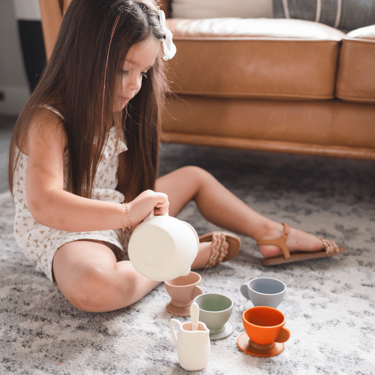 bug + bean kids toys Silicone Tea Set