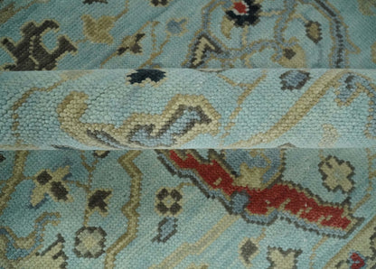 Traditional Floral Blue, Ivory and Beige Oriental Oushak Multi size wool Area Rug.