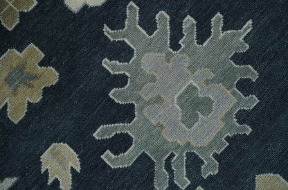 Traditional Hand Knotted Green, Beige, Silver and Ivory Multi Size Oushak Wool Area Rug.
