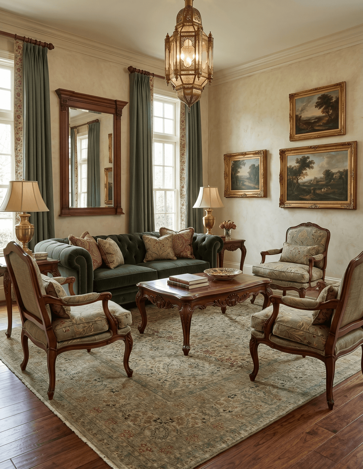 Traditional Persian Camel And Brown Hand Knotted Wool Area Rug.