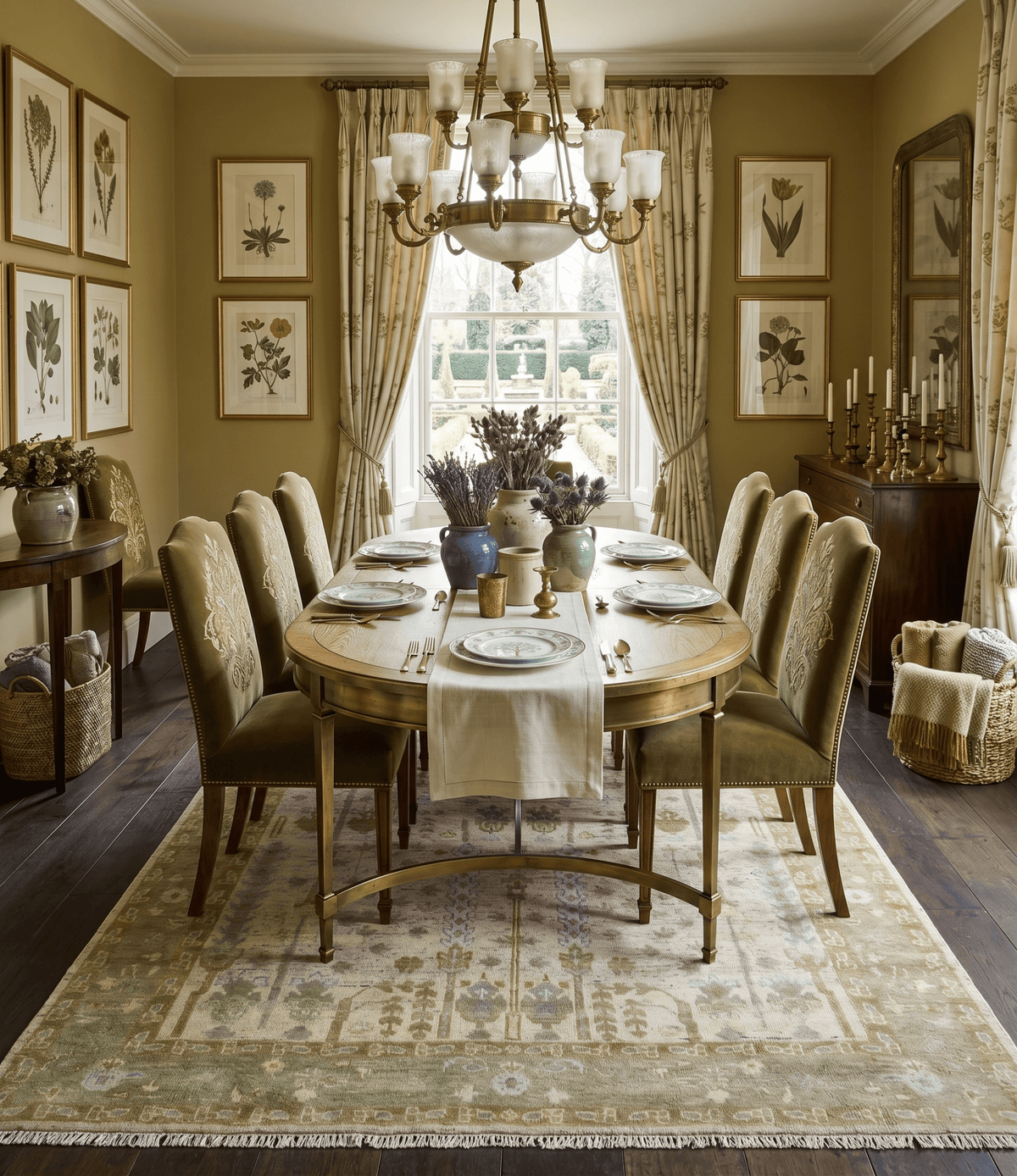 Tree of life Beige, Purple and Olive Hand Knotted Traditional Floral Custom Made wool rug.