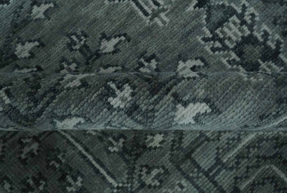 Tree of life Gray, Charcoal and Ivory Hand knotted Traditional Floral Multi Size wool Area Rug.