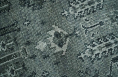 Tree of life Gray, Charcoal and Ivory Hand knotted Traditional Floral Multi Size wool Area Rug.