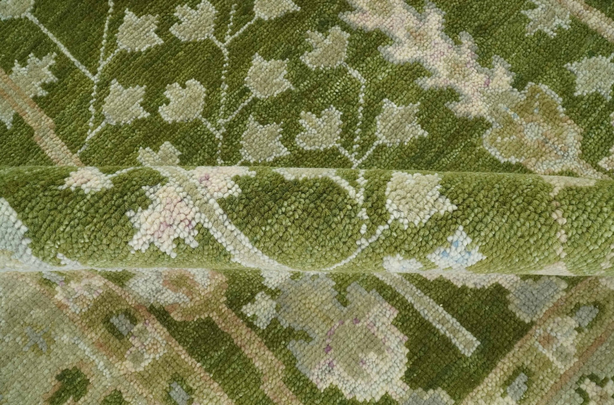 Tree of life Green and Silver Hand Knotted Traditional Custom Made wool rug.