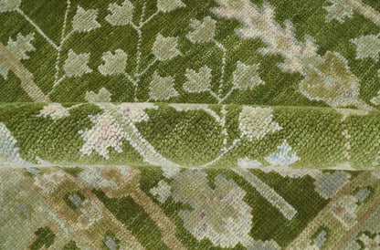 Tree of life Green and Silver Hand Knotted Traditional Custom Made wool rug.