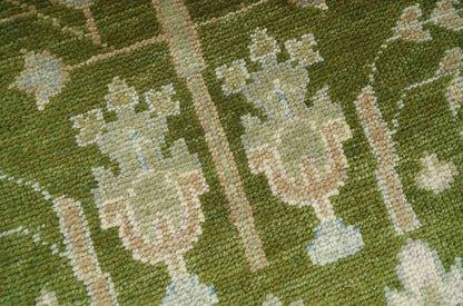 Tree of life Green and Silver Hand Knotted Traditional Custom Made wool rug.