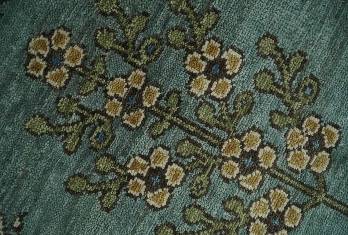 Tree of Life Green Traditional Hand Knotted Turkish Design Multi Size Wool Area Rug.