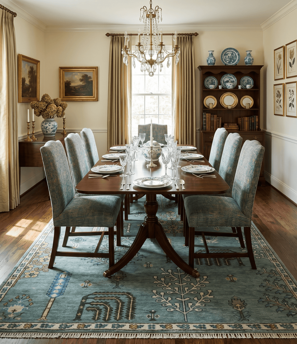 Tree of Life Green Traditional Hand Knotted Turkish Design Multi Size Wool Area Rug.