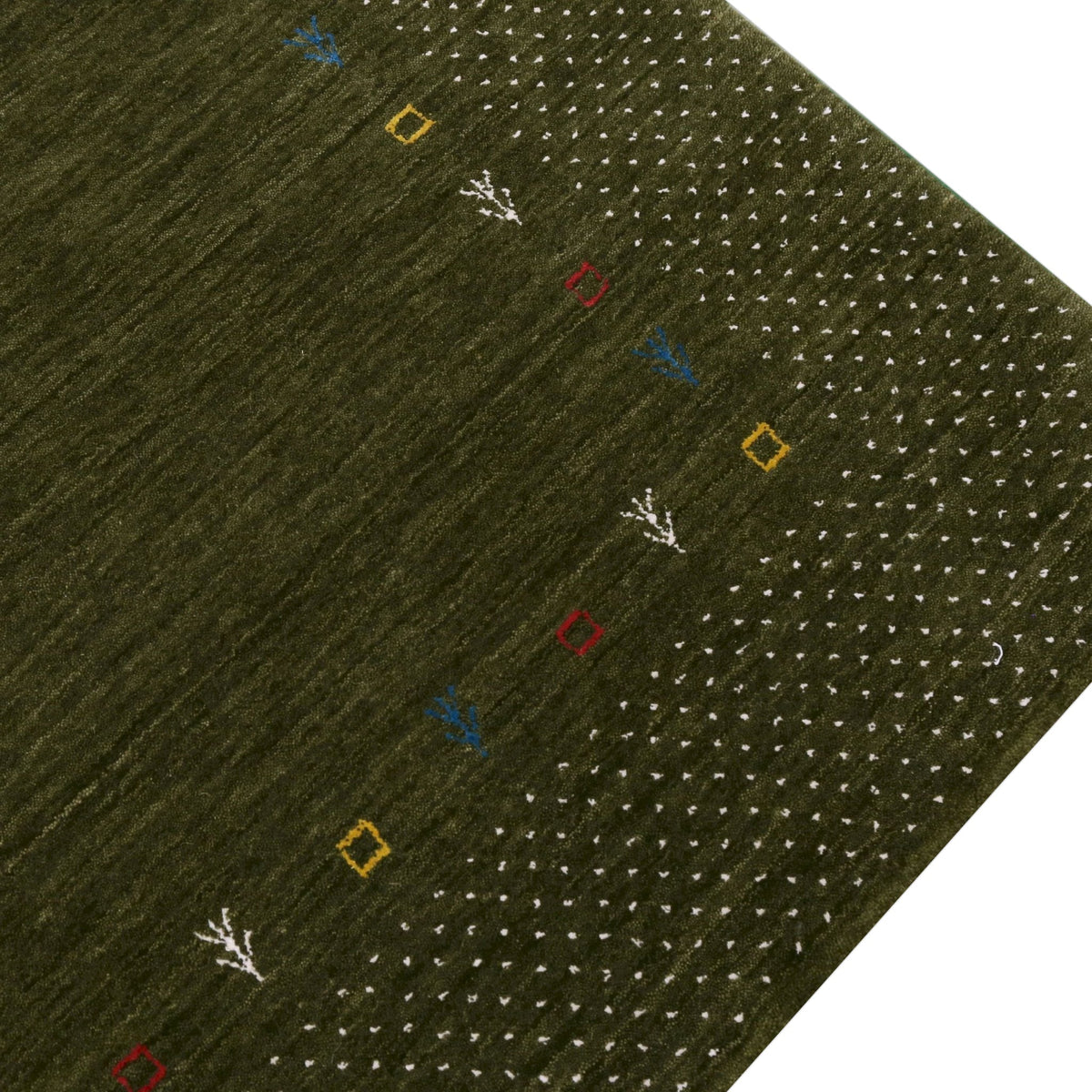 Tribal Border Design Hand Loomed Wool Area Rug.