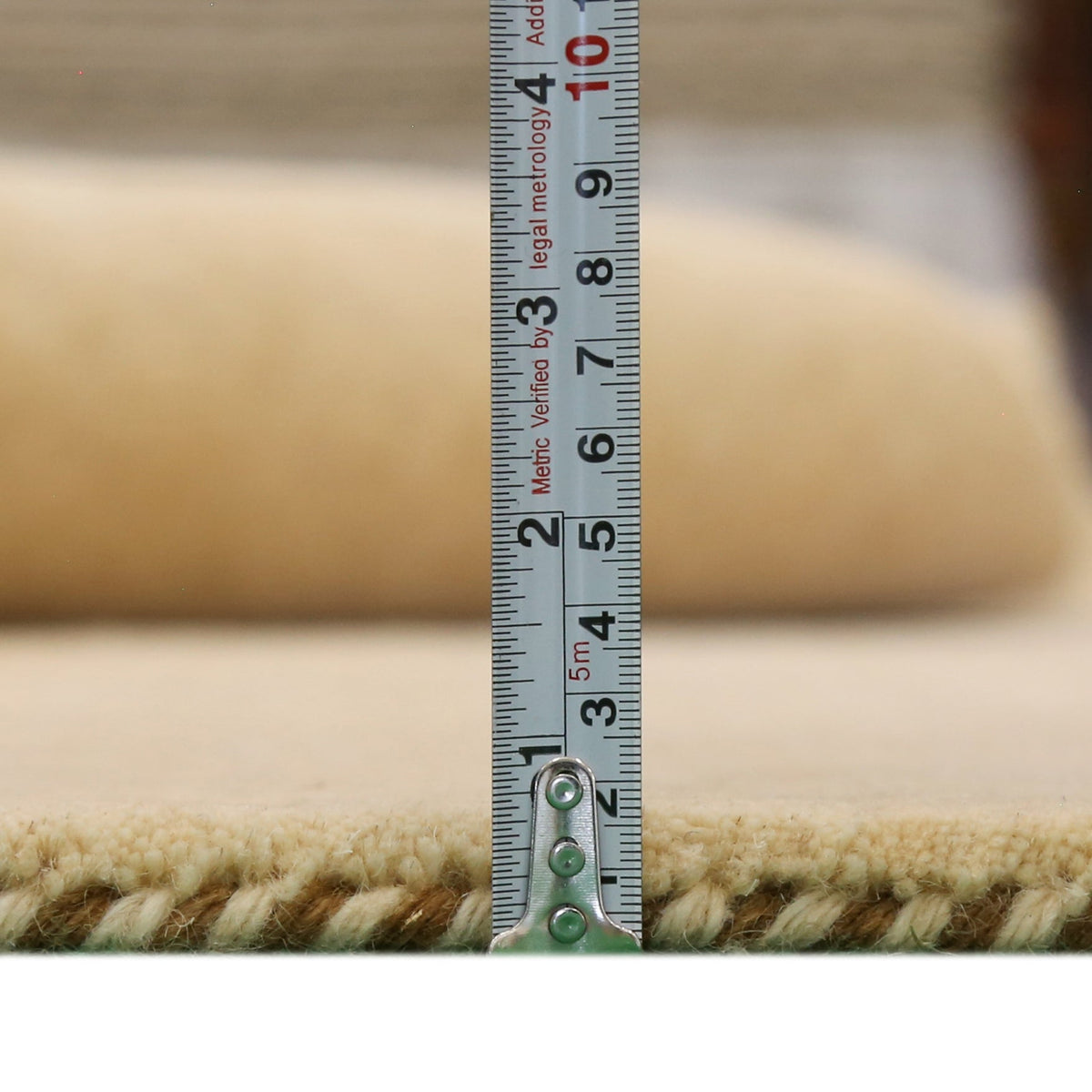 Tribal Border Ivory Design Hand Loomed Wool Area Rug.