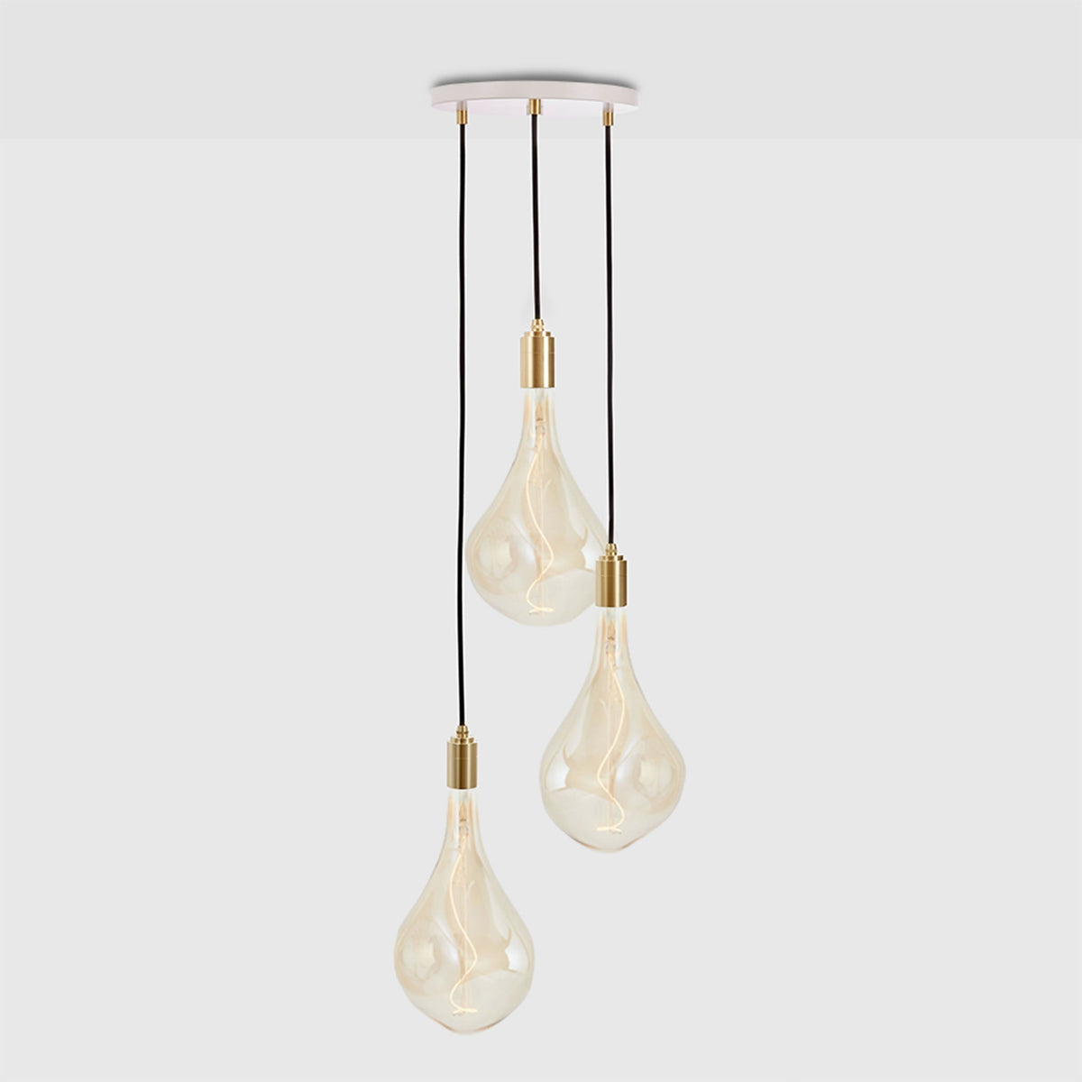 Triple Pendant in Brass + Voronoi III.