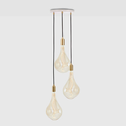 Triple Pendant in Brass + Voronoi III.