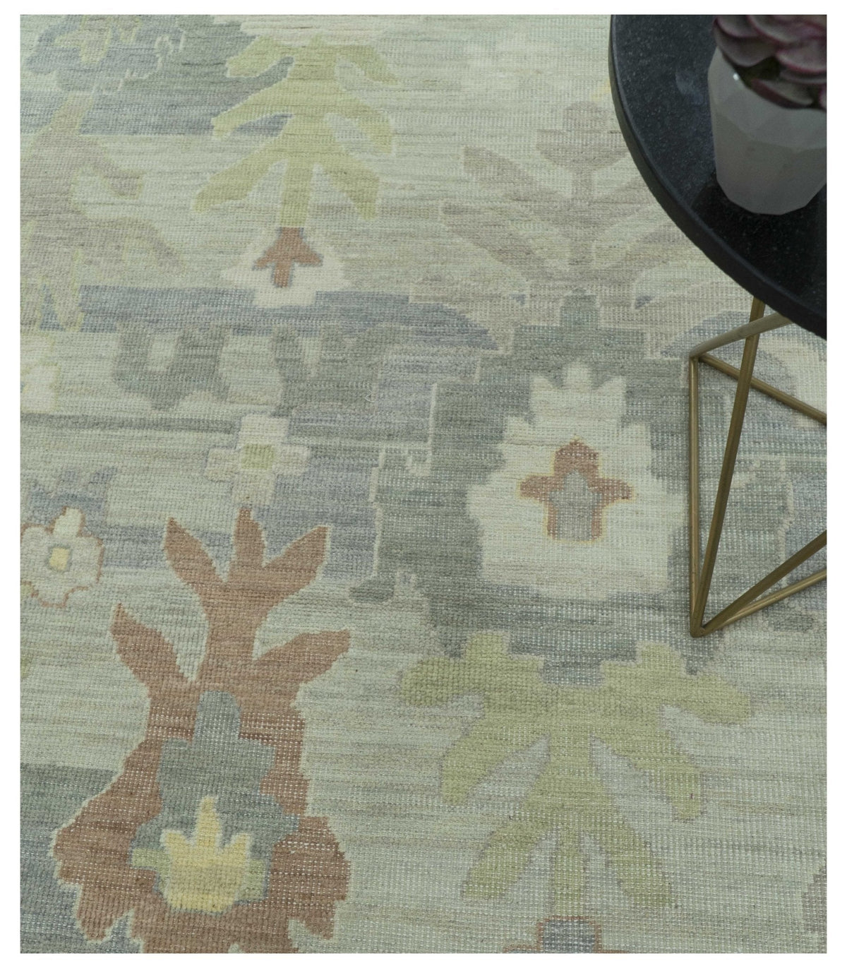 Tulu Distressed Modern Ikat Design Hand Knotted Custom Made wool rug.