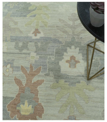 Tulu Distressed Modern Ikat Design Hand Knotted Custom Made wool rug.
