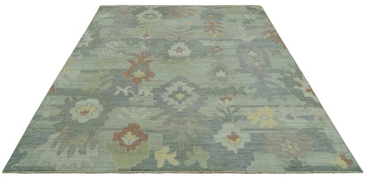 Tulu Distressed Modern Ikat Design Hand Knotted Custom Made wool rug.