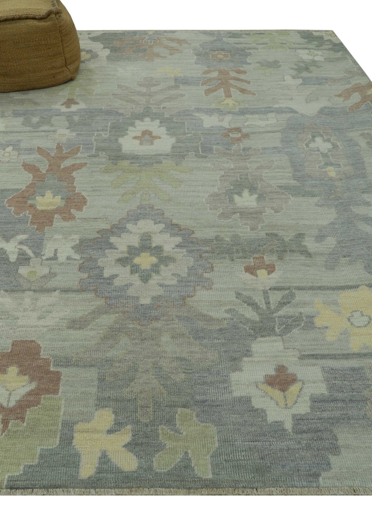 Tulu Distressed Modern Ikat Design Hand Knotted Custom Made wool rug.
