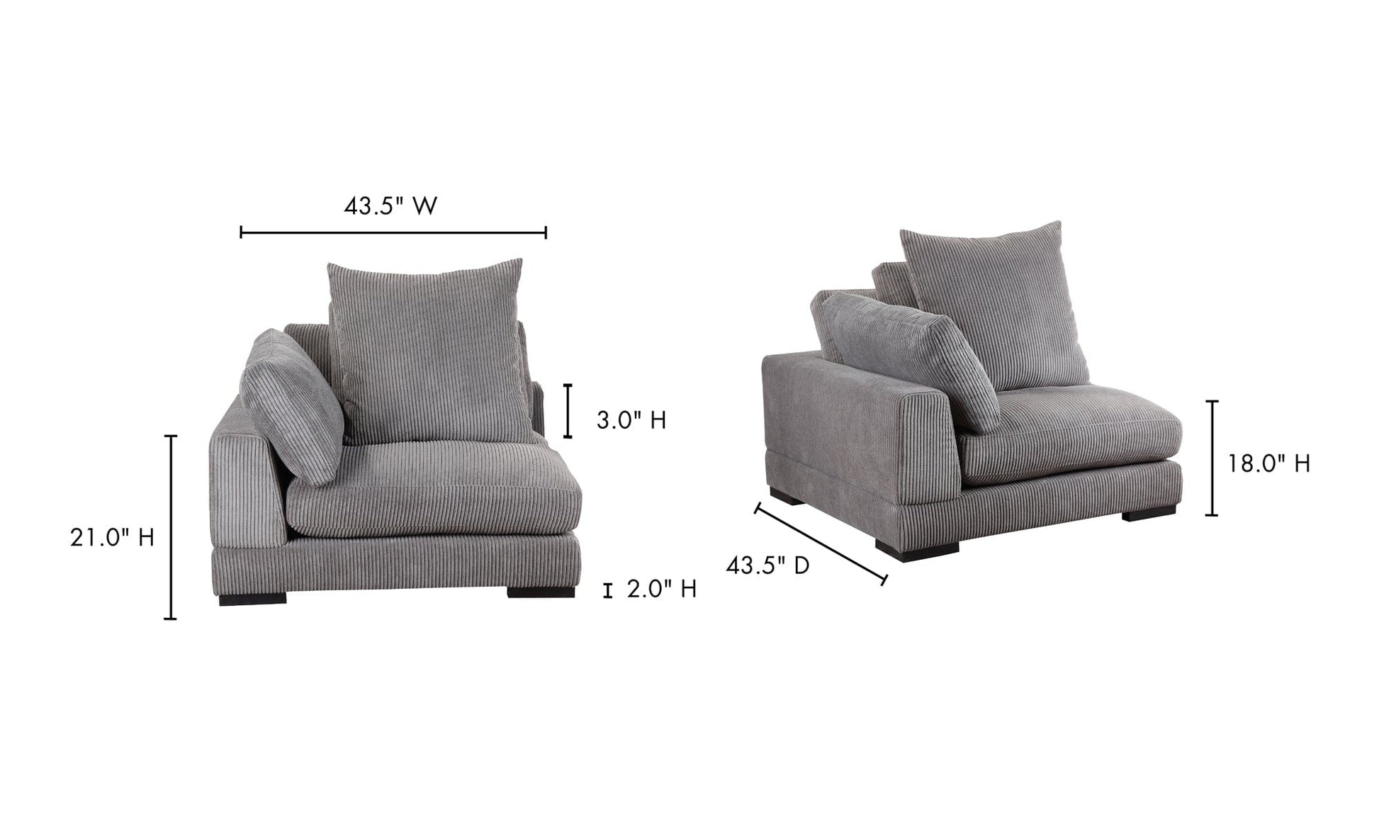 The Carpentry Shop Co. TUMBLE CORNER CHARCOAL TUMBLE CORNER CHARCOAL