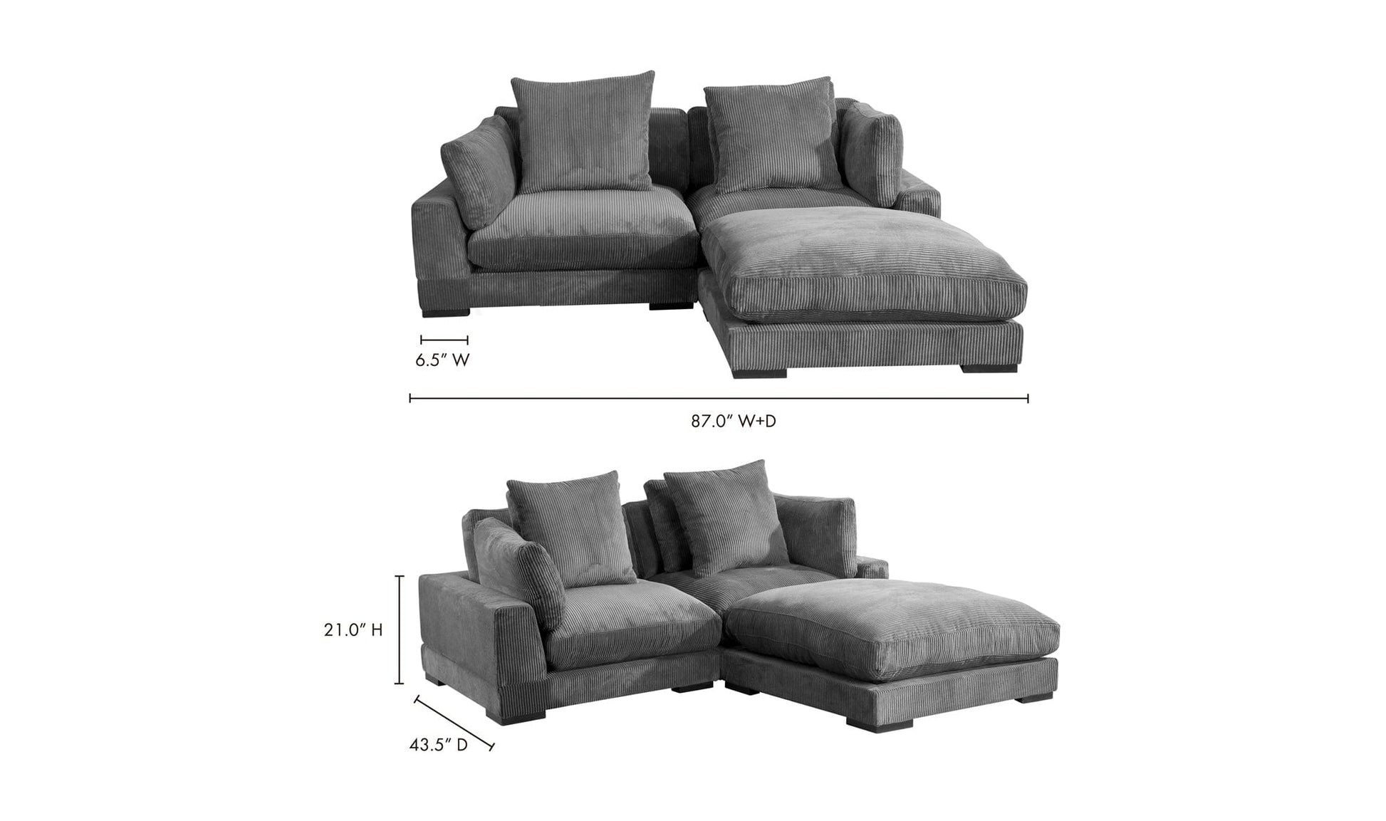 The Carpentry Shop Co. TUMBLE NOOK MODULAR SECTIONAL CHARCOAL TUMBLE NOOK MODULAR SECTIONAL CHARCOAL