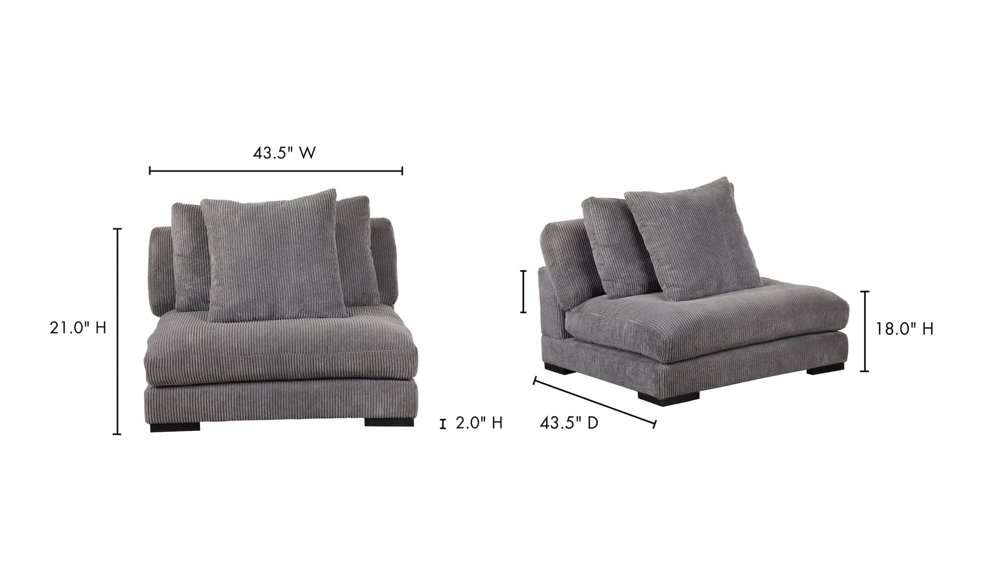 The Carpentry Shop Co. TUMBLE SLIPPER CHAIR CHARCOAL TUMBLE SLIPPER CHAIR CHARCOAL