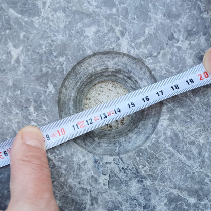 Natural Stone Tundra Grey Marble Vessel Sink Polished D: 16" H: 6.5".