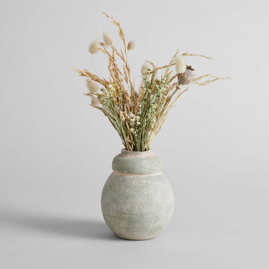 Bloomist Vases Tall Terra Cotta Bud Vase, Greenwash