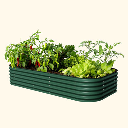 17" Tall 10 In 1 Jumbo Modular Metal Raised Garden Bed Kit.