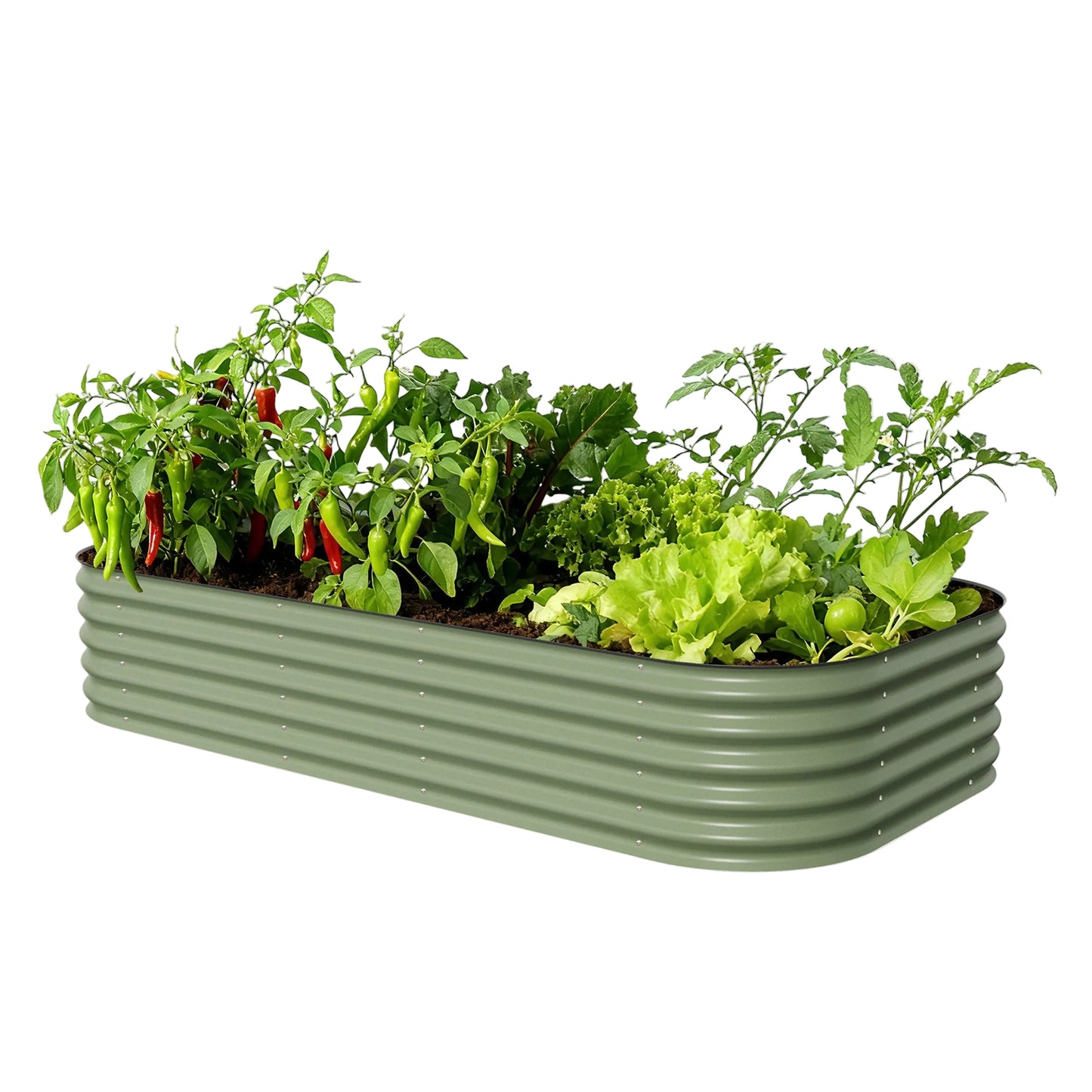 17" Tall 10 In 1 Jumbo Modular Metal Raised Garden Bed Kit.