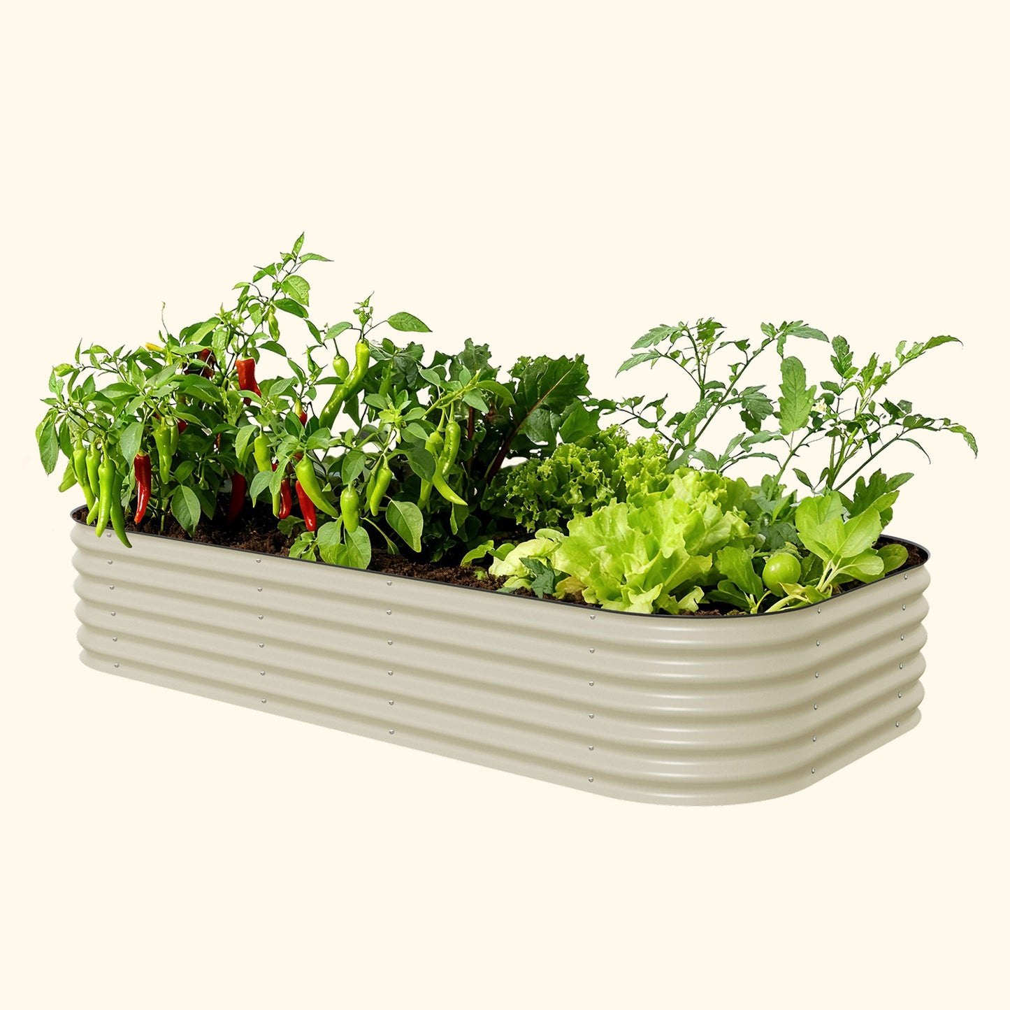 17" Tall 10 In 1 Jumbo Modular Metal Raised Garden Bed Kit.