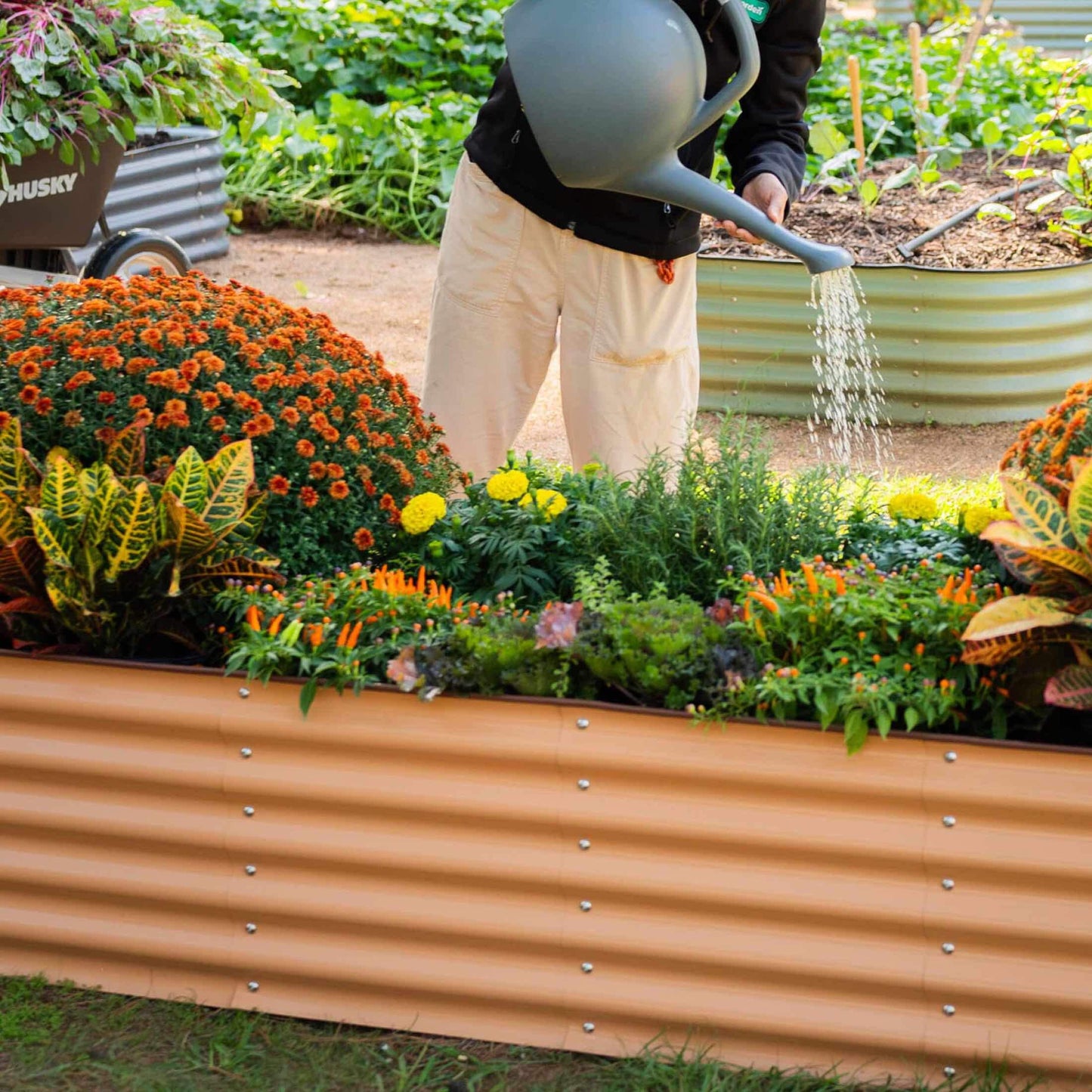 17" Tall 10 In 1 Jumbo Modular Metal Raised Garden Bed Kit.